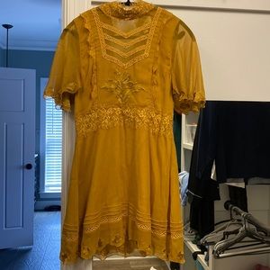 Mustard lace dress